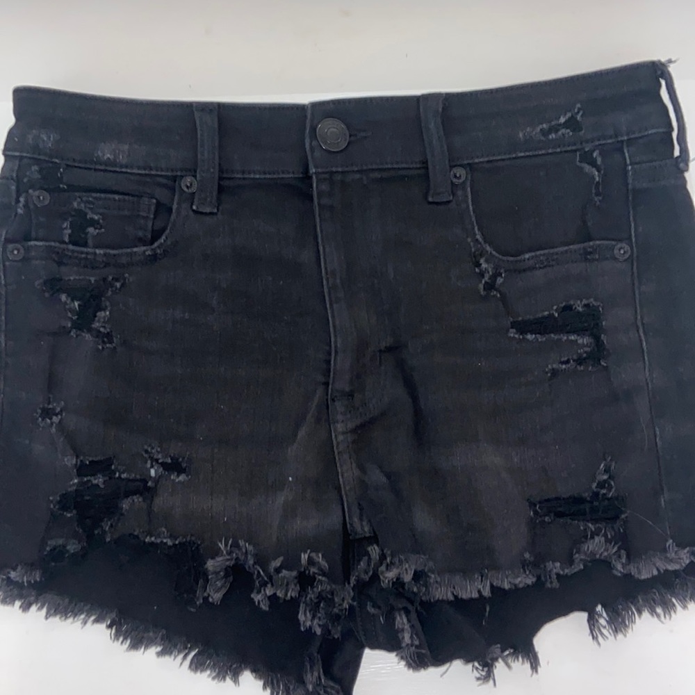 American Eagle Black Jean Shorts Size 6